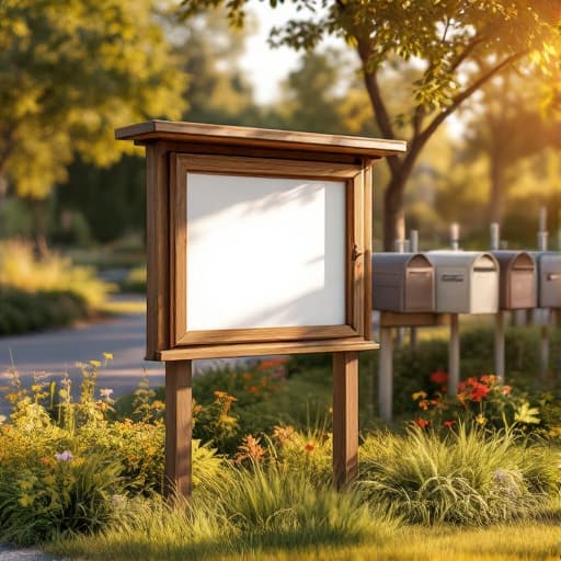 A neighborhood community bulletin board, representing HOA communication